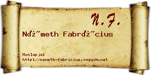 Németh Fabrícius névjegykártya