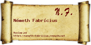 Németh Fabrícius névjegykártya