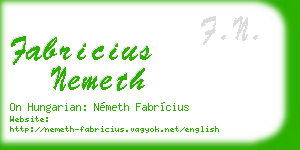 fabricius nemeth business card