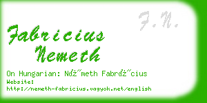 fabricius nemeth business card